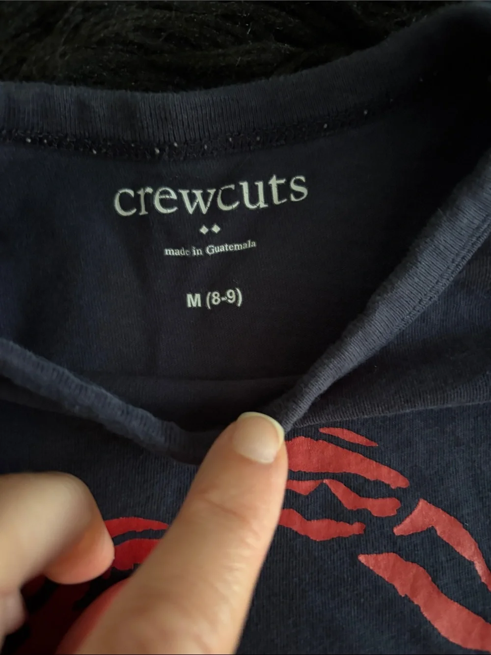 Boys Navy Blue Crewcuts Crab T-shirt M 8 9